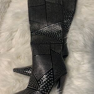 Black studded boots